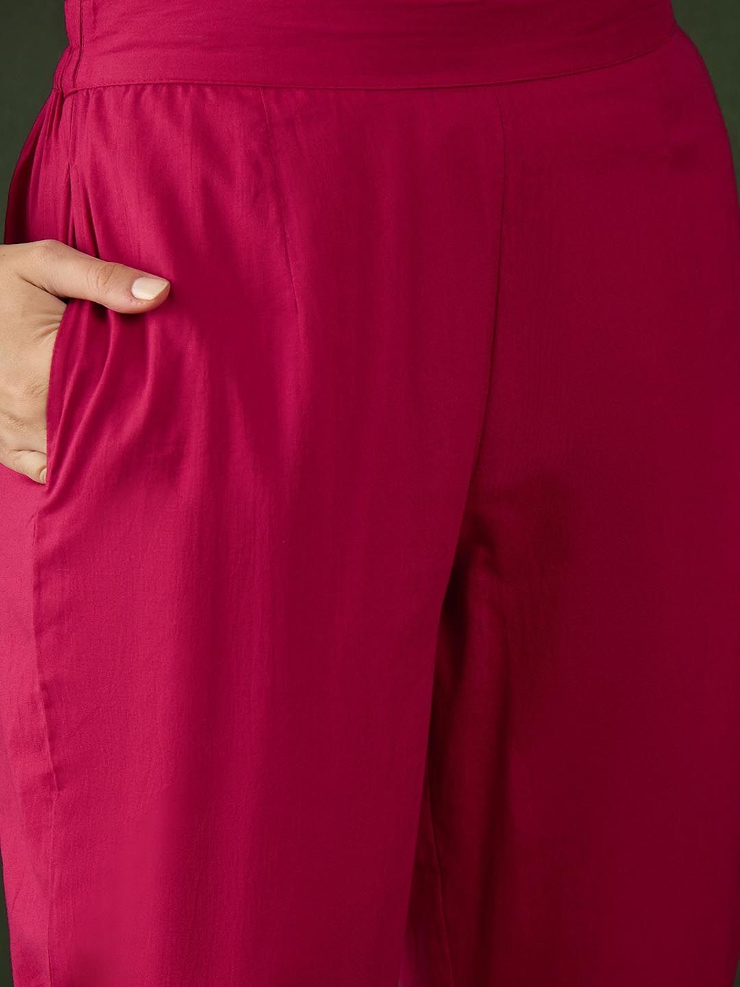 Sangria Embroidered Pure Cotton Kurta & Trouser