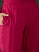 Thumbnail for Sangria Embroidered Pure Cotton Kurta & Trouser
