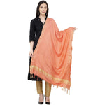 Thumbnail for A R Silk Golden Border Regular Dupatta Color Peach Dupatta or Chunni