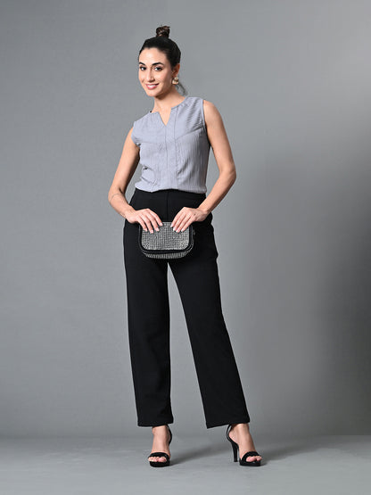Myshka Women's Keyhole Neck Sleeveless Top in Grey Color - Distacart