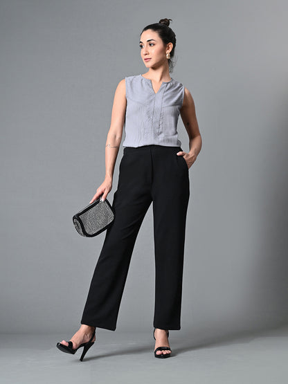 Myshka Women's Keyhole Neck Sleeveless Top in Grey Color - Distacart