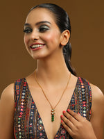 Thumbnail for Ruby Raang Green Aventurine Kundan Necklace