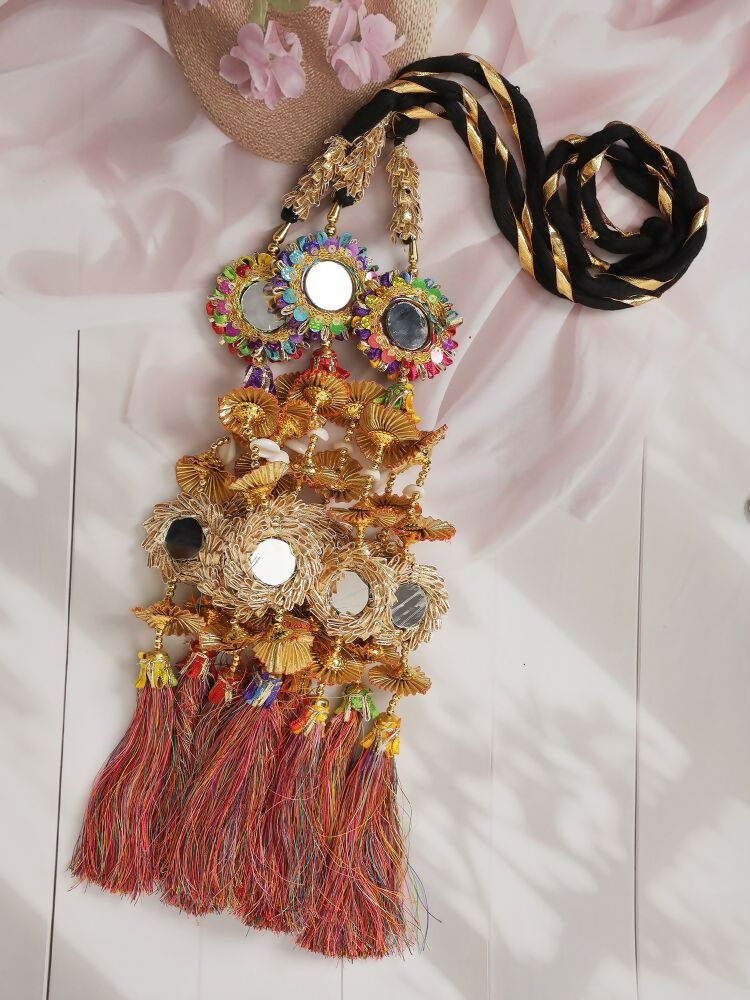 Ruby Raang Colorful Gold Work Parandi - Distacart