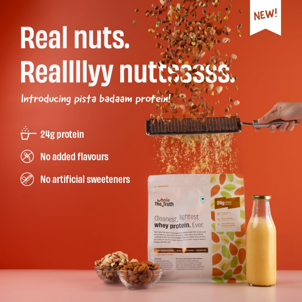 The Whole Truth Whey Protein Isolate+Concentrate - Pista Badaam Shake