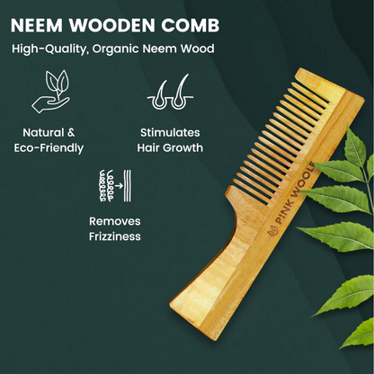 Pink Woolf Neem Wood Comb - Dista