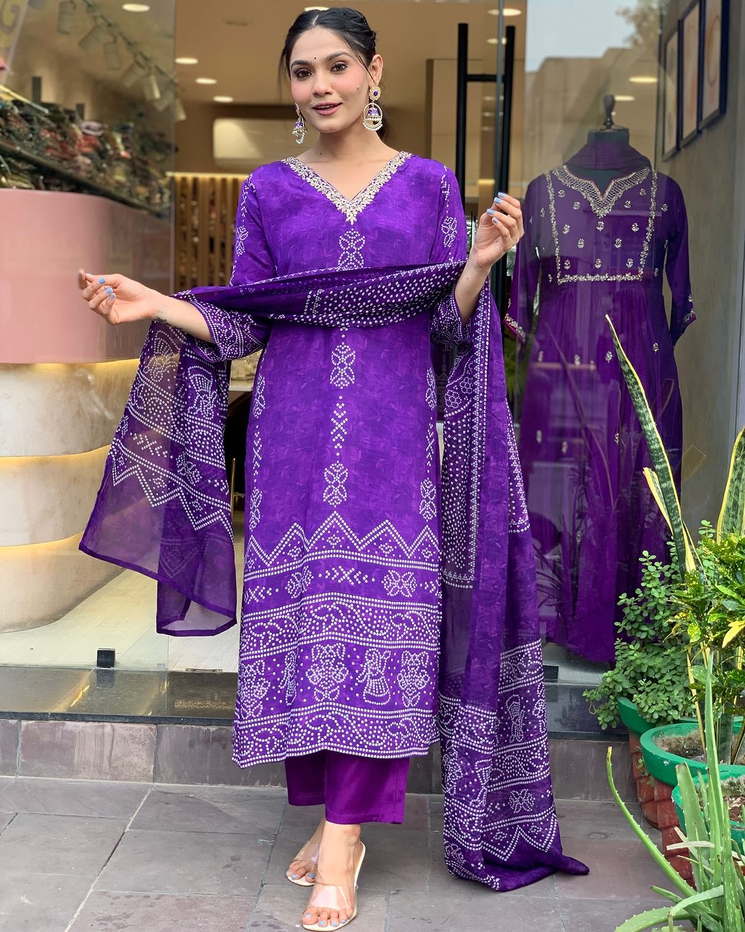 The52 Silk Blend Printed Fabric work Straight cut Kurta, Pant and Dupatta Set