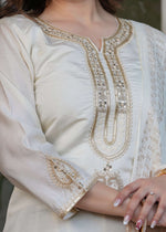 Thumbnail for The52 Beautiful Embroidered Viscose Chanderi Fabric Straight Kurta, Pant and Dupatta Set