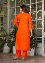 Thumbnail for The52 Beautiful Embroidered Viscose Chanderi Fabric Straight Kurta, Pant and Dupatta Set
