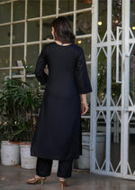 Thumbnail for The52 Beautiful Thread Work Viscose Rayon Fabric Straight Kurta, Pant and Dupatta Set