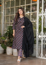 Thumbnail for The52 Women's Printed Pure Cotton Fabric Straight Kurta, Pant and Dupatta Set