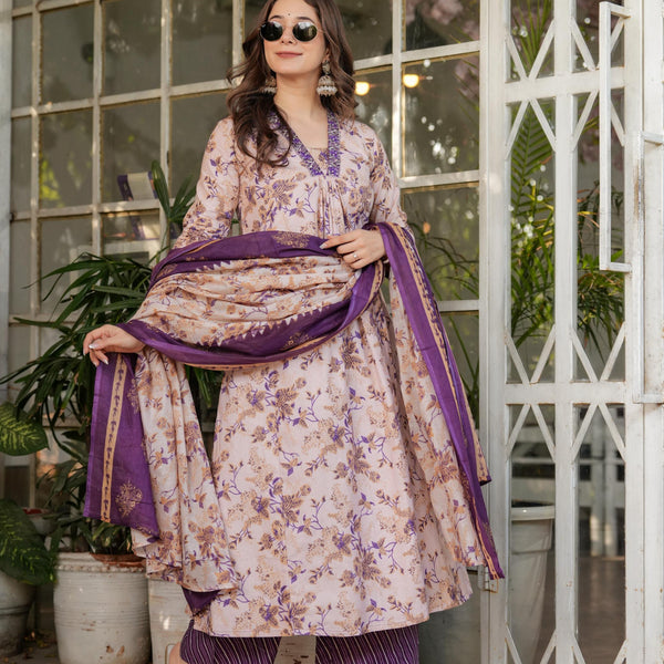The52 Women's Printed Pure Cotton Fabric Straight Kurta, Pant and Dupatta Set - Distacart
