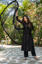 Thumbnail for The52 Women Gorgeous Faux Georgette Fabric Straight Kurta, Pant and Dupatta Set