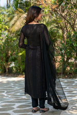 Thumbnail for The52 Women Gorgeous Faux Georgette Fabric Straight Kurta, Pant and Dupatta Set