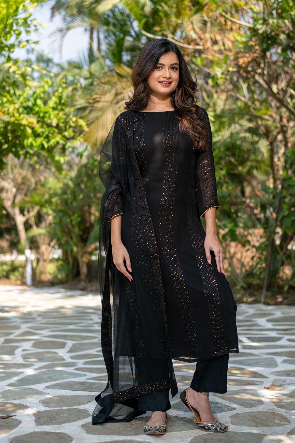 The52 Women Gorgeous Faux Georgette Fabric Straight Kurta, Pant and Dupatta Set