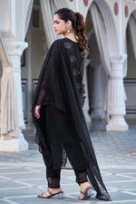 Thumbnail for The52 Women's Gorgeous Fox Georgette Embroidery Straight Kurta with Pant and Dupatta Set