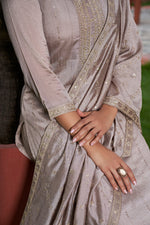 Thumbnail for The52 Women's Gorgeous Vichitra Silk Embroidery Straight Kurta with Pant and Dupatta Set