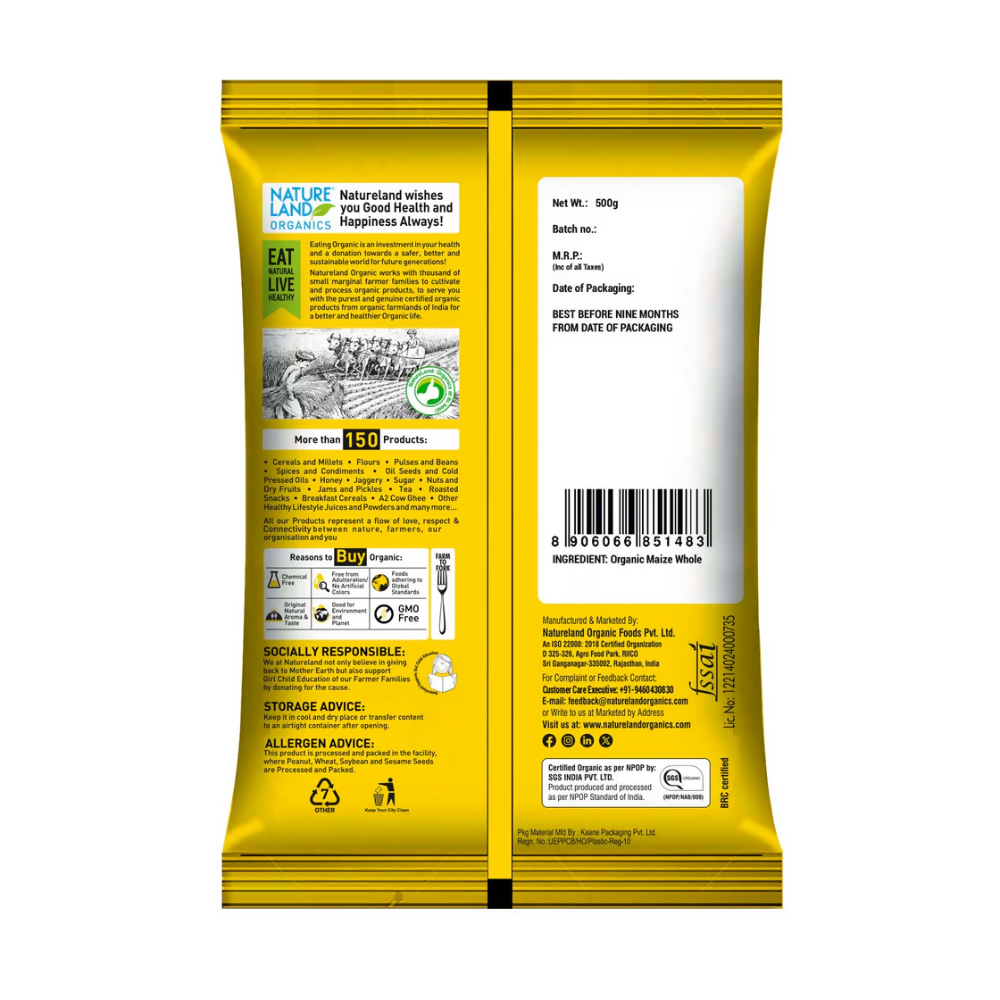 Nature Land Organics Maize Flour - Distacart