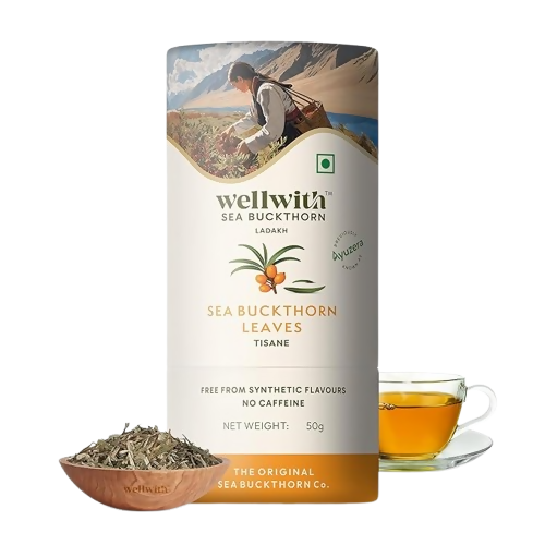 Wellwith Sea Buckthorn Raw Leaves Tea - Himalayan Herbal Leaf Tea - Distacart