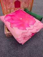 Thumbnail for Malishka Women's Organza Digital print Aari Work Pink Saree With Blouse Piece - Pink - Distacart