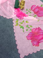 Thumbnail for NOZ2TOZ Women's Organza Digital print Aari Work Pink Saree With Blouse Piece - Distacart