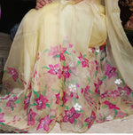 Thumbnail for NOZ2TOZ Women's Organza Digital print Aari Work Beige Saree With Blouse Piece - Distacart
