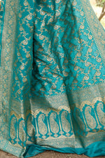 Thumbnail for Joban Fashion Green Banarasi Soft Pure Handloom Banarasi Silk Saree