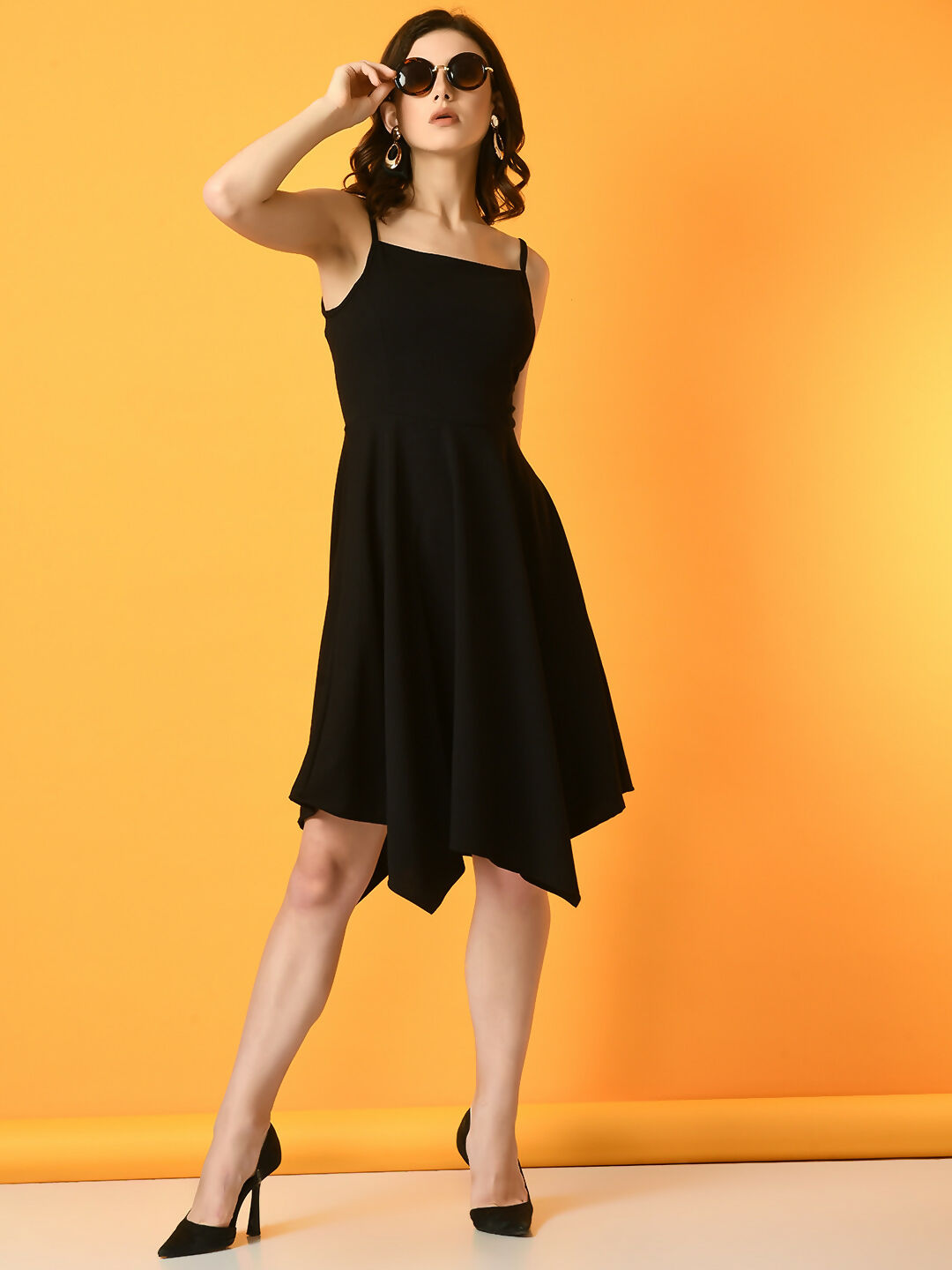 Myshka Women's Black Solid Party Dress - Distacart