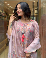 Thumbnail for Malishka Women's Peach Viscose Rayon Printed Straight Kurta Pant With Dupatta - Distacart