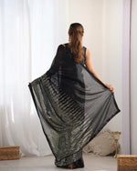 Thumbnail for NOZ2TOZ Sequence Georgette Black Saree With Unstitched Blouse Piece - Distacart