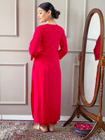 Thumbnail for Malishka Women's Pink Viscose Chanderi Embroidered Straight Kurta Pant With Dupatta - Distacart