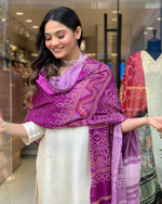 Thumbnail for Malishka Women's Cream Viscose Embroidered Straight Kurta Pant With Dupatta - Distacart