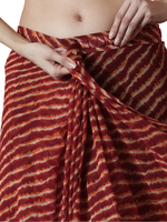 Thumbnail for Avantini Chinon Digital Print Ready To Wear Saree With Blouse Piece - Maroon