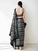 Thumbnail for Avantini Chinon Digital Print Ready To Wear Saree With Blouse Piece - Black
