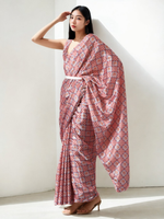 Thumbnail for Avantini Chinon Digital Print Ready To Wear Saree With Blouse Piece - Pink