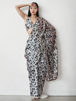 Thumbnail for Avantini Chinon Digital Print Ready To Wear Saree With Blouse Piece - White