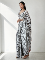 Thumbnail for Avantini Chinon Digital Print Ready To Wear Saree With Blouse Piece - White