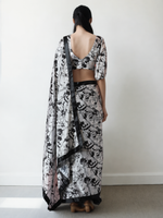 Thumbnail for Avantini Chinon Digital Print Ready To Wear Saree With Blouse Piece - White
