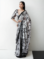 Thumbnail for Avantini Chinon Digital Print Ready To Wear Saree With Blouse Piece - White