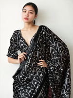 Thumbnail for Avantini Chinon Digital Print Ready To Wear Saree With Blouse Piece - Black