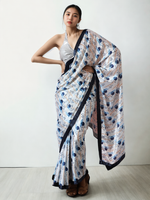 Thumbnail for Avantini Chinon Digital Print Ready To Wear Saree With Blouse Piece - White