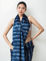 Thumbnail for Avantini Chinon Digital Print Ready To Wear Saree With Blouse Piece - Blue