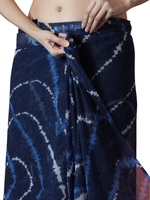 Thumbnail for Avantini Chinon Digital Print Ready To Wear Saree With Blouse Piece - Navy Blue
