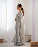 Thumbnail for NOZ2TOZ Sequence Georgette Grey Saree With Unstitched Blouse Piece - Distacart