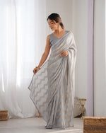 Thumbnail for NOZ2TOZ Sequence Georgette Grey Saree With Unstitched Blouse Piece - Distacart