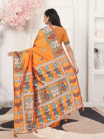 Thumbnail for Astita Silk Blend Orange Saree