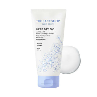 The Face Shop Herb Day Amino Acid Face Wash, Gentle Cleanser that Exfoliates & Brighten Skin - Korean Skincare - Distacart