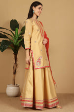 Thumbnail for Joban Fashion Beige Taffeta Lehenga Set
