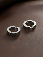 Thumbnail for NVR Men's Silver Plated Hoop Earrings - Distacart