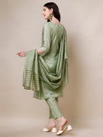 Thumbnail for Embroidered Kurta With Pant & Dupatta Set, Multicolor - Hiral Fashion - Distacart