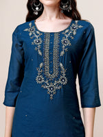 Thumbnail for Hand Embroidered Kurta With Pant & Dupatta, Multicolor - Hiral Fashion - Dista